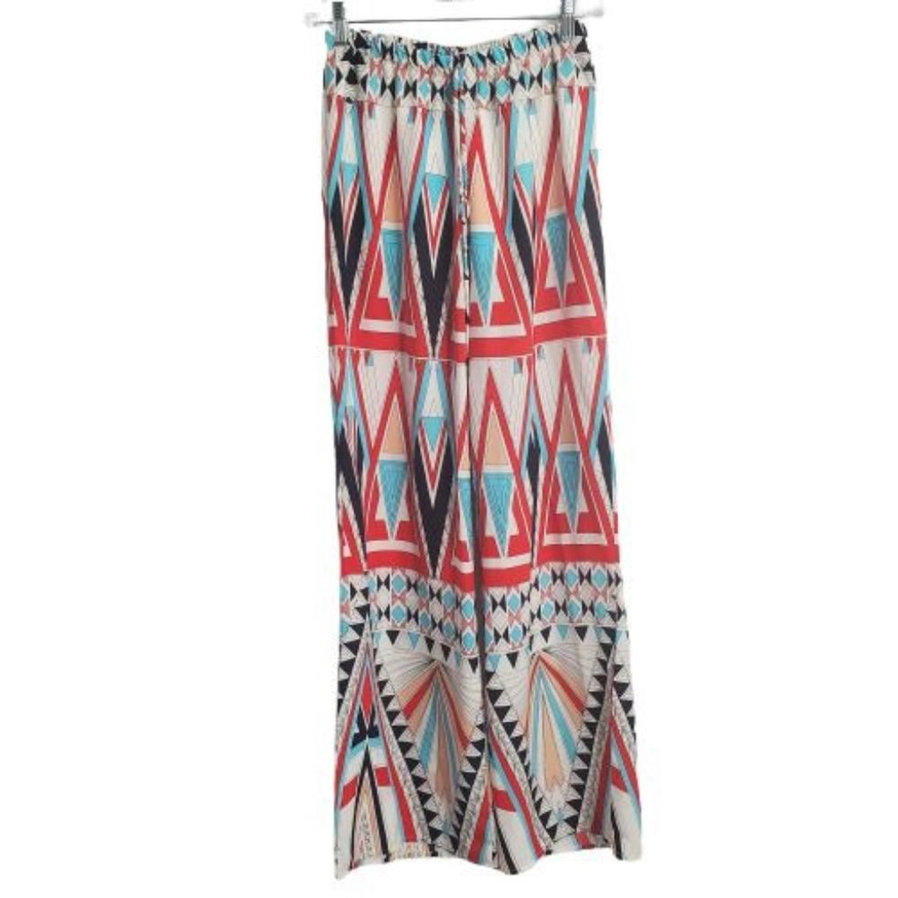 BLACK BEAD Women's Multicolor Palazzo W/ Inner Shorts Wide Leg Pants Size Medium - Picture 7 of 14